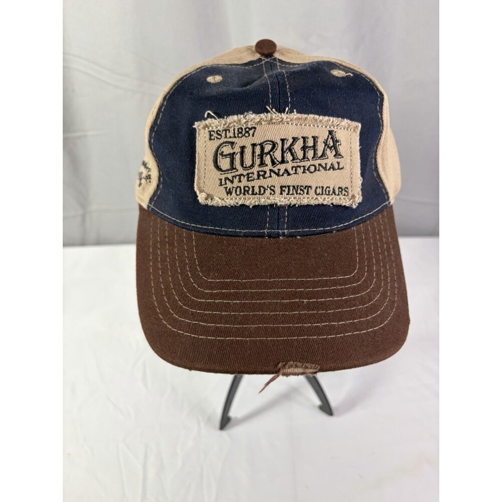 Gurkha Cigar Hat With Blue/Brown Adjustable Distressed Very Nice